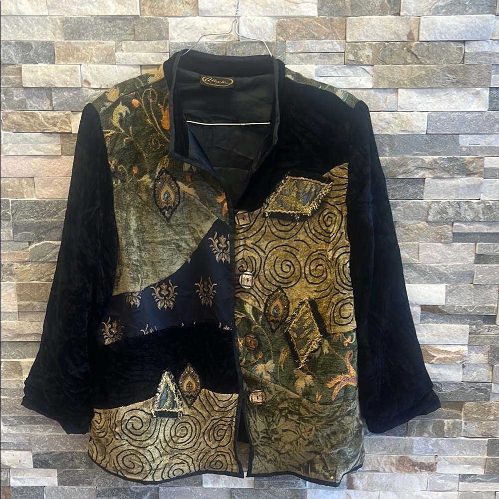 Alex Kim Elegant Black and Gold Women's Jacket